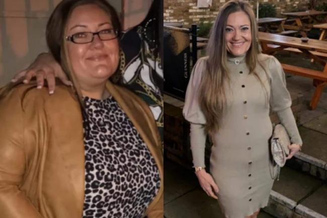 Tracey went from 20 stone and three pounds to 10 stone and five pounds