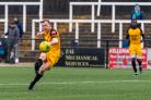 Cray Wanderers remarkable comeback win against Carshalton Athletic was started with a fine strike from Cameron Brodie on 34 minutes. Pic Jon Hilliger/www.hilligerpix.com