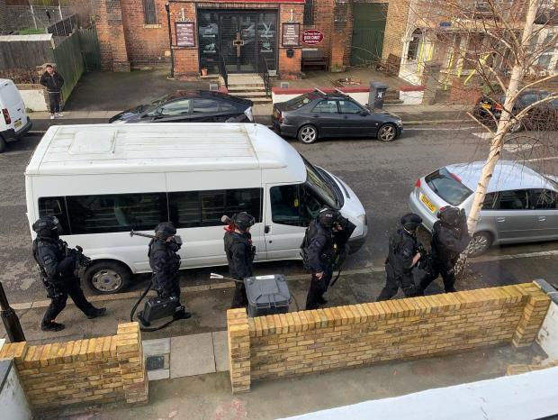 News Shopper: Armed police in Foxberry Road