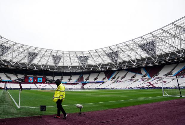 News Shopper: A general view of a steward by the pitch before the Premier League match at the London Stadium, London