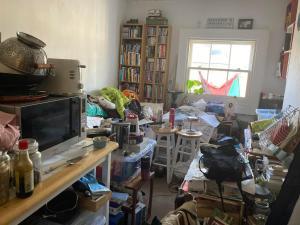 News Shopper: Nicola Branch has had to move all her items to the living room (photo: Robert Firth)