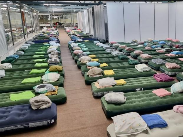 News Shopper: The Full Market refugee centre in Rzeszów has more than 500 beds 