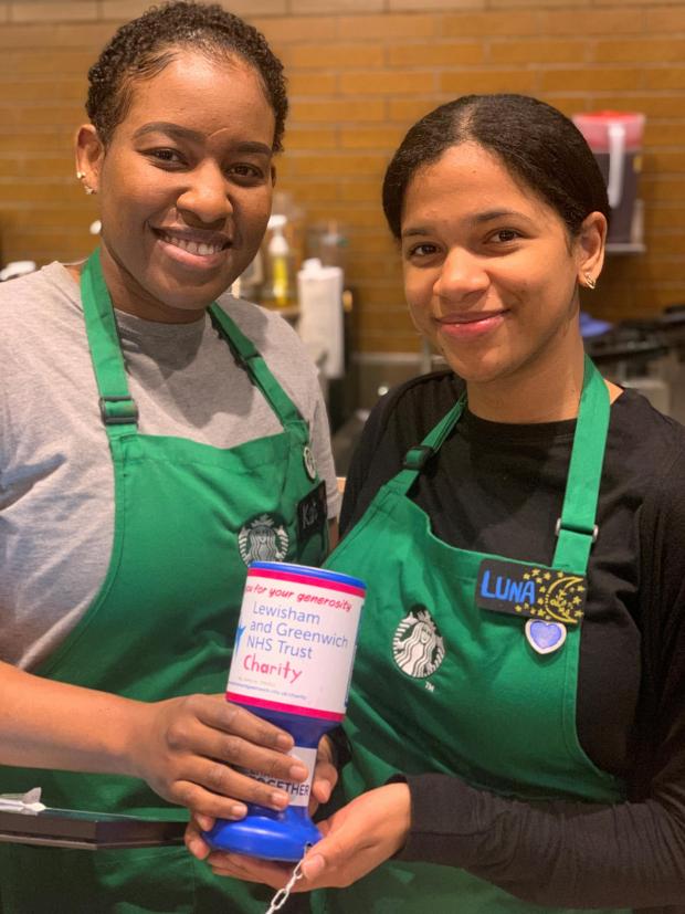 News Shopper: Lewisham and Greenwich NHS Charity donation boxes in Starbucks store