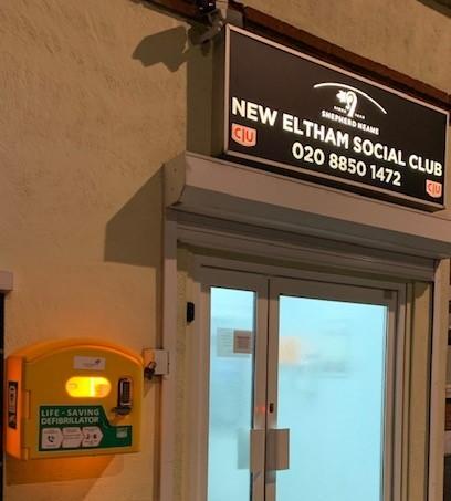 News Shopper: The defibrillator at New Eltham Social Club lights up during the night