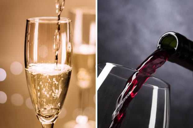 News Shopper: Prosecco and red wine being poured. credit: Canva