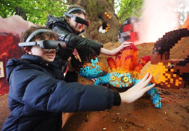 News Shopper: Lucca and Sonny using the eSight eyewear as they explored the Magical Forest (LEGOLAND Windsor)