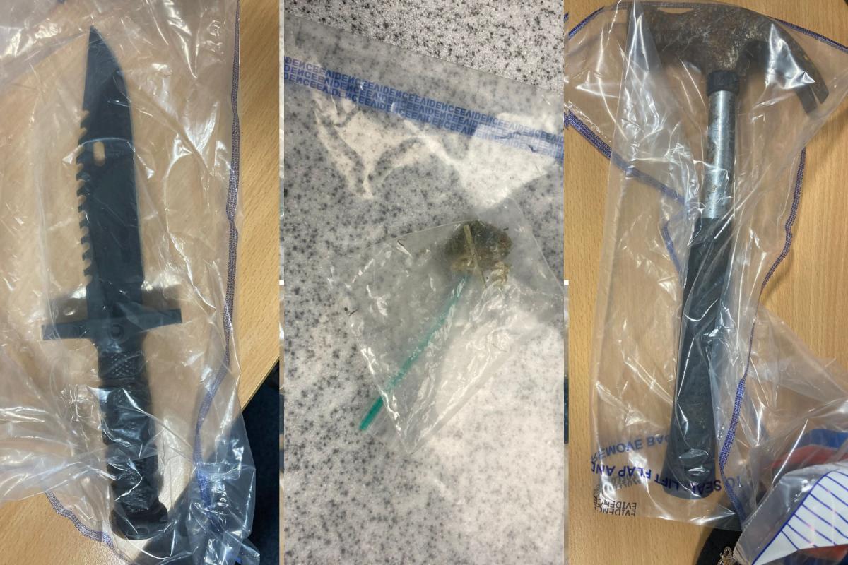 They carried out stop and searches of several people who were allegedly carrying a ridged knife, drugs and hammer / Image: MPS Specials