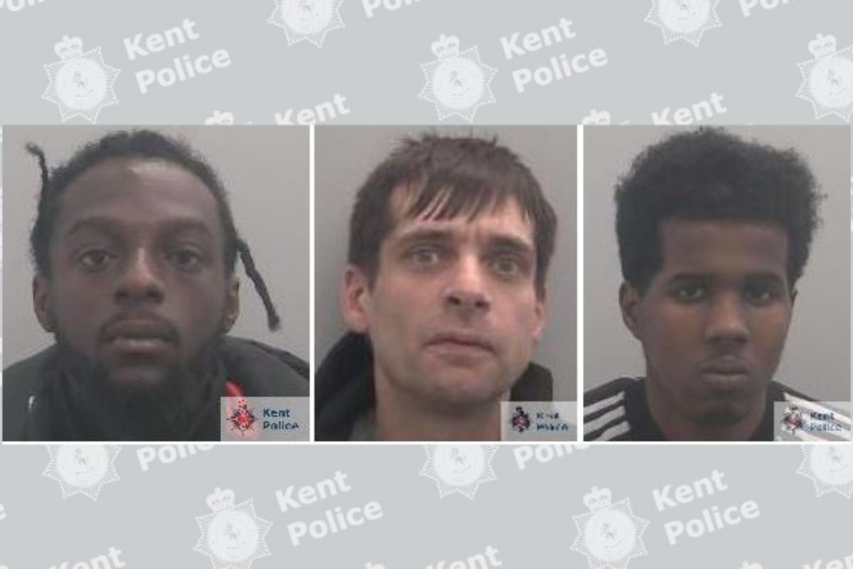 Leesean Francis, Robert Downey and Mohamud Salah have been jailed for selling Class A drugs across Medway / Image: Kent police