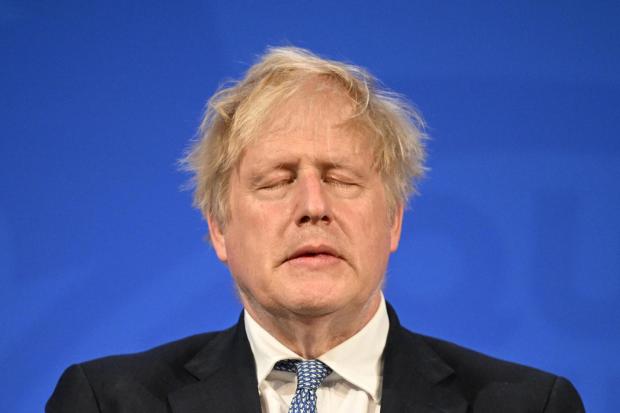 Prime Minister Boris Johnson speaks during a press conference in Downing Street, London, following the publication of Sue Gray’s report into Downing Street parties in Whitehall during the coronavirus lockdown