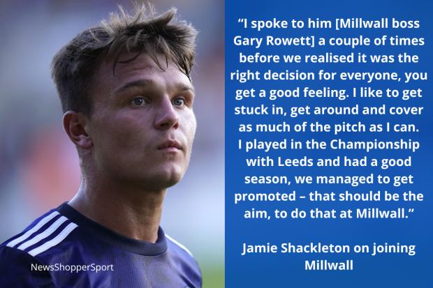 News Shopper: Jamie Shackleton is targeting promotion with Millwall