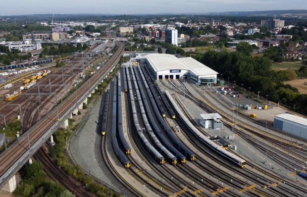 News Shopper: Trains in sidings near Ashford railway station in Kent (Gareth Fuller/PA)