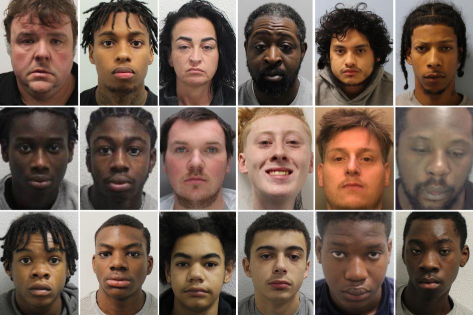 The faces of south Londoners jailed in February