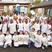Children at Cardwell primary school in Woolwich were among the first to celebrate