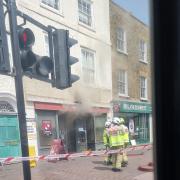 Eltham High Street closed off firefighters tackle coffee shop blaze (Paul Vince)