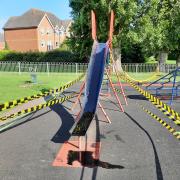 Swanscombe play area closed after vandals pour paint down slide and other items