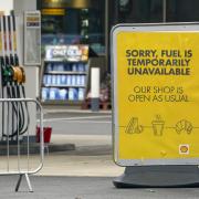 Empty fuel petrol station stock image