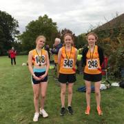 Grace Eminson, Sophie Conway and Charlotte Conway who won the Under-15 girls bronze medals
