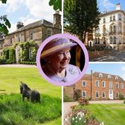 (Background) 3 regal properties on the market right now. ( Zoopla) (Circle) Queen Elizabeth II ( PA)