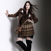 Paisley long tiered top, £37, teamed with shearling jacket, £65, both from Evans at OUTFIT