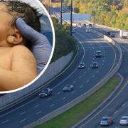 The baby girl was born on the M25 motorway near Dartford