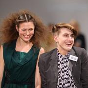 A stunned David Short, 17, took to the catwalk on with his model to celebrate winning the FAD Junior Award