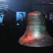 The bell from the Titanic's look-out tower which sounded three times to warn of the iceberg.