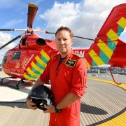 Pilot Andy Thompson on the helipad at the Royal London Hospital to launch the public phase of London's Air Ambulance's 'Up Against Time' charity appeal, aiming to raise £15 million to replace its helicopter fleet (PA)