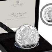 The BBC 50p coin will feature an image of the Queen as they were produced before her death (Credit: Royal Mint/PA)