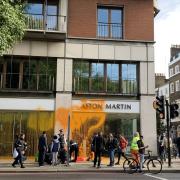 Just Stop Oil protestors spray paint over Aston Martin showroom in London (PA)
