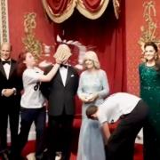 Just Stop Oil protesters put cake on King Charles in Madame Tussauds