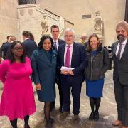 Labour MPs shown at Westminster Hall after the debate on the Southeastern timetable. Shown (left to right): Abena Oppong-Asare, Janet Daby, Matthew Pennycook, Clive Efford, Vicky Foxcroft and Shadow Minister for Transport, Tanmanjeet Singh Dhesi