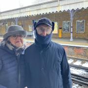 Dave and Pauline Huddle shown at Blackheath station in Greenwich