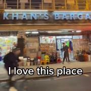 TikToker raves about Khan's Bargains in Peckham's art deco ceiling.