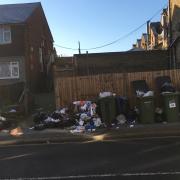 The picture taken at Plumstead High Street near the junction with Wickham Lane on January 18 shows a large pile of uncleared rubbish building up on the pavement