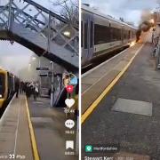 Viral TikTok by Stewart Kerr as Southeastern train catches fire at West Malling station