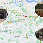 A map showing all the Wetherspoons closures, pubs still open and new openings in south east London.