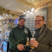 Peter Norwood, pub of the year co-ordinator for Bromley CAMRA, with Adam Miller, manager of The Cockpit in Chislehurst.