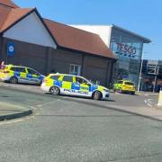 Emergency services at the scene of the incident at Tesco in Elmer's End