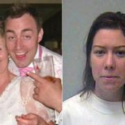 Lee Hodkin pictured with his mum Sally Hodkin (left), who was killed by Nicola Edgington (right)