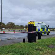 Police at the scene of the crash on the A2 near Blackheath