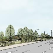 Artist's impression of view from Norman Road