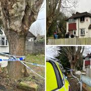 Pictures from crime scene with police at derelict Grove Park house