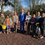 The Mayor of Bromley with some members of the planting team