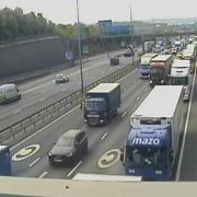 Police were called to a crash that closed the entry slip of the M25 in Dartford.