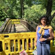 Gita Bapat, 58, said the north bridge of the park, which is not currently planned to be repaired, was in a 'shocking' state (Credit: Joe Coughlan)