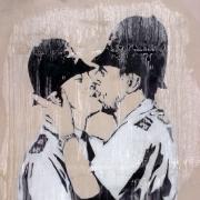 Banksy's Brighton graffiti mural Kissing Coppers sold at auction for £345,000