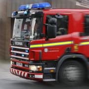 Firefighters called to blaze at 11.07am (c.) stock image