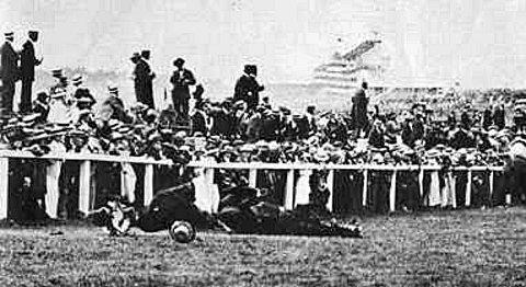 News Shopper: Emily Davison ran out in front of King George V's horse at the 1913 Epsom Derby