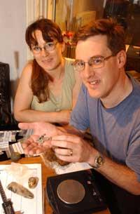 Treasure hunter Lisa England with finds officer Andrew Richardson	NK4002-04