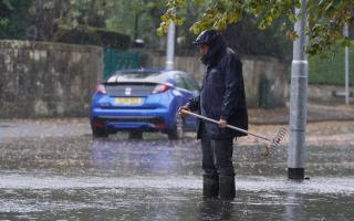 There's some flooding in London this morning amid a weather warning.